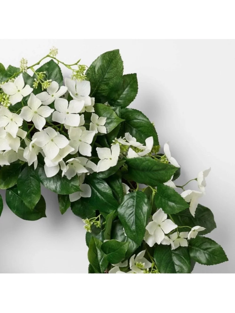 Hydrangea 24” Wreath with Cream Ribbon Bow Threshold designed with Studio McGee